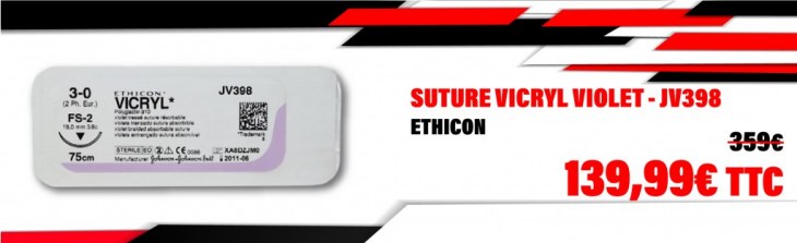 Suture Vicryl Violet - ETHICON - JV398