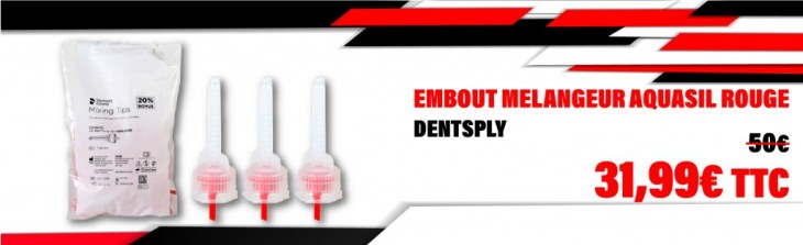 Embouts mélangeur rouge Aquasil 48u - Dentsply